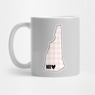USA States: New Hampshire (pink plaid) Mug